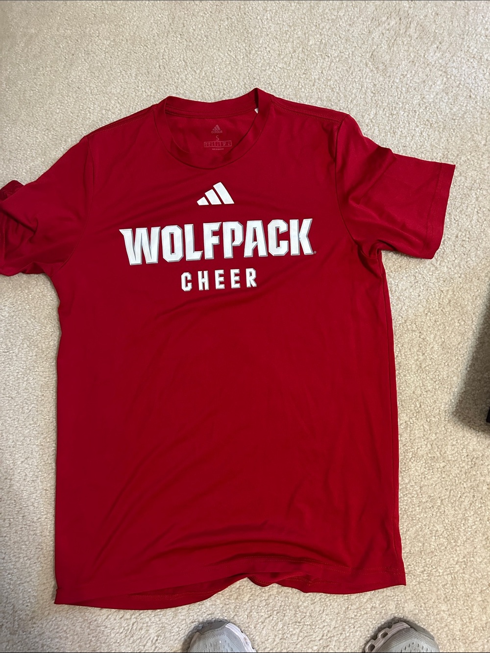 adidas Red Wolfpack Cheer Short Sleeve Performance Tee